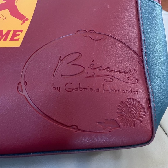 Maison Besame Large Bag, Burgundy, Green - Picture 8 of 8